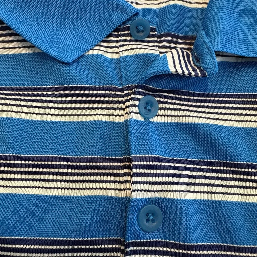 Nike Golf Polo Shirt Mens 2XL Blue Striped Dri-FIT Tour Performance 639710-406